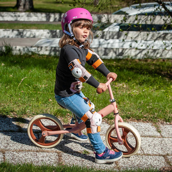 Kask Na Deskorolkę Hulajnogę NKX Brain Saver Flower Różowo-Biały