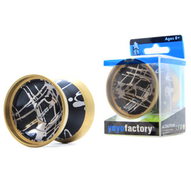 Yoyo Metalowe dla Zaawansowanych YoYoFactory MOZ 7075 – Toya Kobayashi Signature Czarno-Srebrny Splash