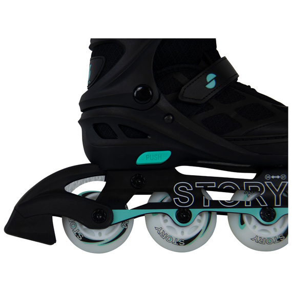 Rolki regulowane Story Midnight Adjustable Inline Skates Czarno-Miętowy LED