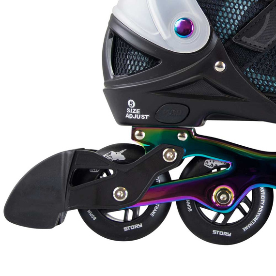 Rolki regulowane Story Motion Adjustable Inline Skates Czarno-Tęczowy