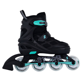 Rolki regulowane Story Midnight Adjustable Inline Skates Czarno-Miętowy LED