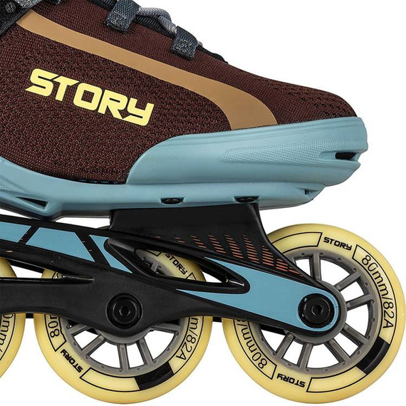 Rolki rekreacyjne Inline STORY Union Brązowo-NIebieskie