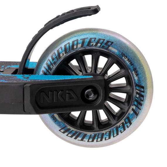 Hulajnoga Wyczynowa Aluminiowa Lekka dla młodych riderów NKD Next Generation Czarno-Niebieski wys. 79,4 cm