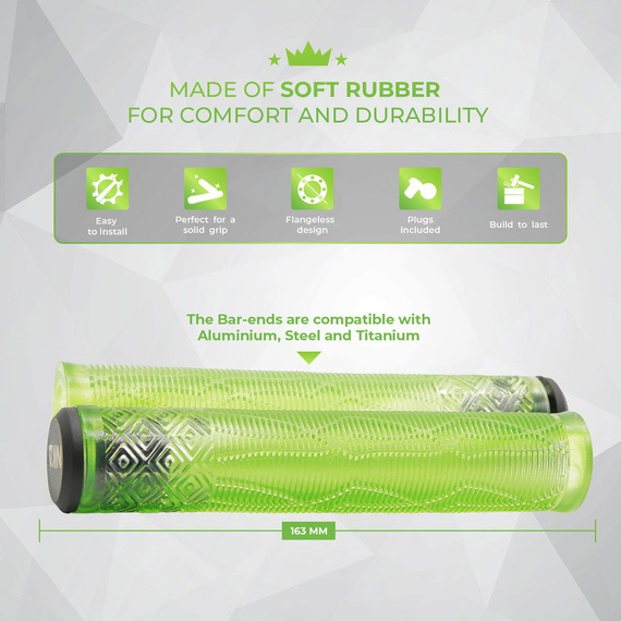 Gripy Rączki do Hulajnogi Wyczynowej NKD GOAT Stunt Scooter Grips Zielony 163 mm