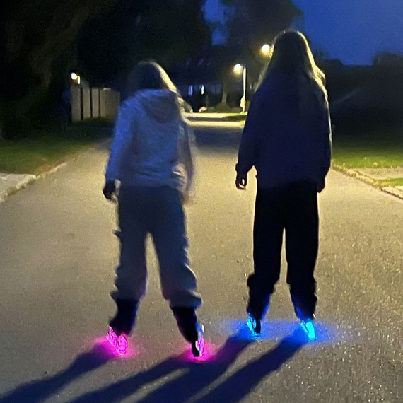 Rolki regulowane Story Fusion Adjustable Inline Skates Czarno-Biały LED