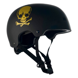 Kask Na Deskorolkę Hulajnogę NKX Brain Saver Czarno-Złoty Skull