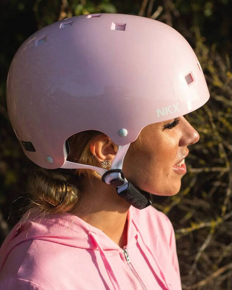 Kask Na Deskorolkę Hulajnogę NKX Brain Saver Różowy Brokat L