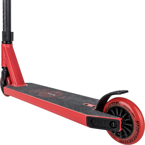 Hulajnoga Wyczynowa Aluminiowa Lekka dla młodych riderów NKD Next Generation Czerwono-Czarny wys. 79,4 cm