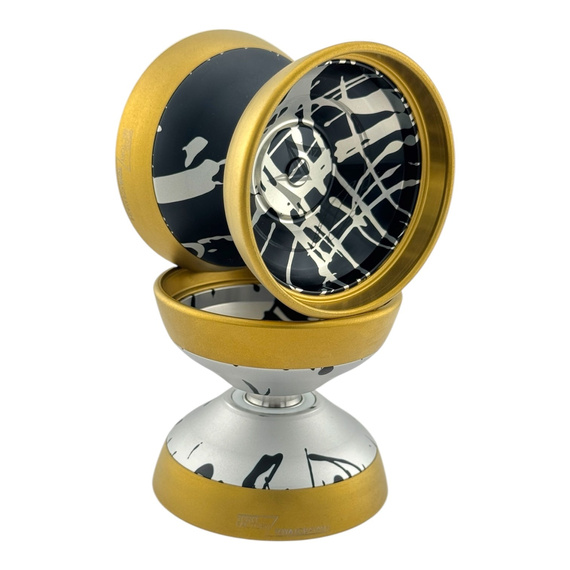 Yoyo Metalowe dla Zaawansowanych YoYoFactory MOZ 7075 – Toya Kobayashi Signature Czarno-Srebrny Splash