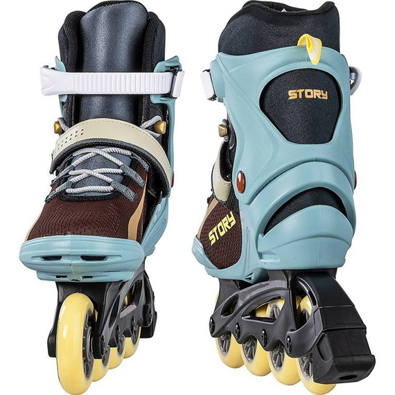 Rolki rekreacyjne Inline STORY Union Brązowo-NIebieskie