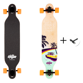 Longboard CHILLAX CADDY Drop-thru PURPLE 104 cm + T-tool