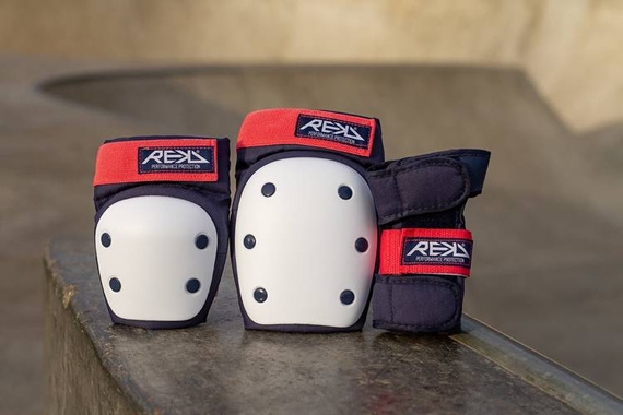 Ochraniacze REKD Heavy Duty Triple Pad Set L Niebiesko-Różowe