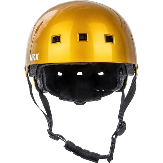 Kask Na Deskorolkę Hulajnogę NKX Brain Saver Błyszczący Złoty 