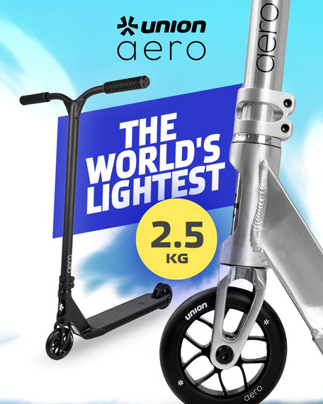 Hulajnoga Wyczynowa Union Aero XS Scooter Czarno-Srebrny wys. 73 cm