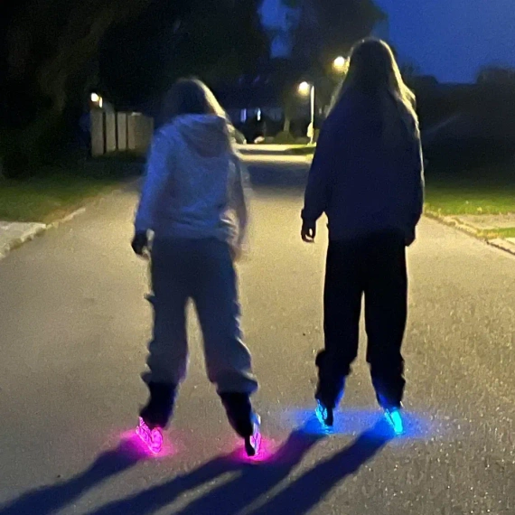 Rolki regulowane Story Midnight Adjustable Inline Skates Czarno-Żółty LED