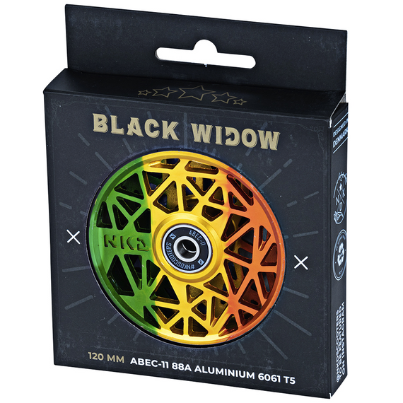 Koło do Hulajnogi NKD Black Widow Czarny-Rasta 120 mm