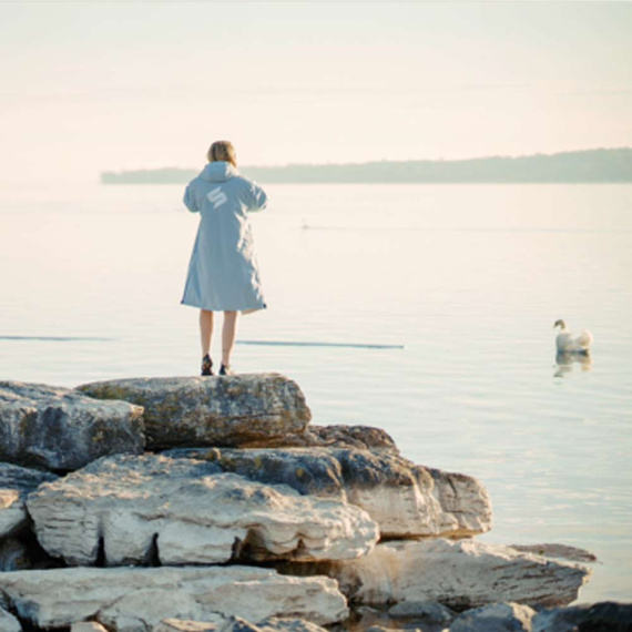 Poncho Ponczo Kurtka Story Change Robe Baby Blue Jasnoniebieski