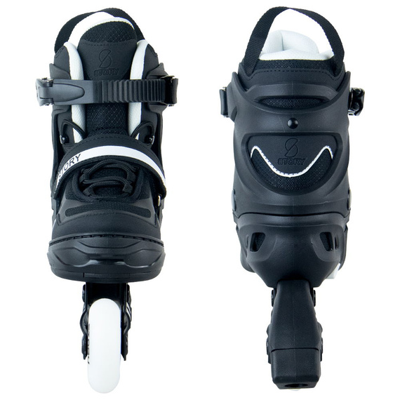 Rolki regulowane Story Fusion Adjustable Inline Skates Czarno-Biały LED
