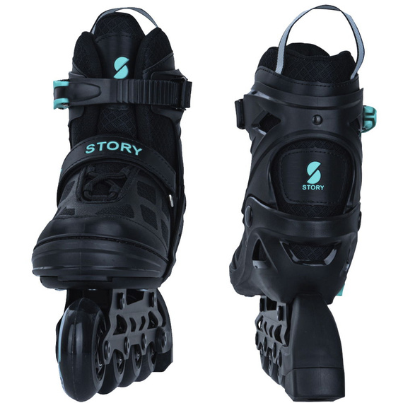 Rolki regulowane Story Midnight Adjustable Inline Skates Czarno-Miętowy