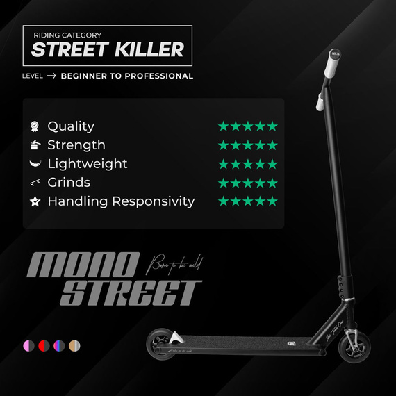 Hulajnoga Wyczynowa NKD Mono Czarno-Brązowy wys. 95 cm