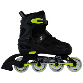 Rolki regulowane Story Midnight Adjustable Inline Skates Czarno-Żółty LED