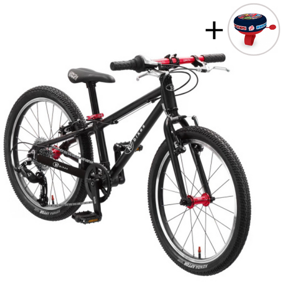 Superlekki rower dla dzieci KUbikes 20S Czarno-Czerwony