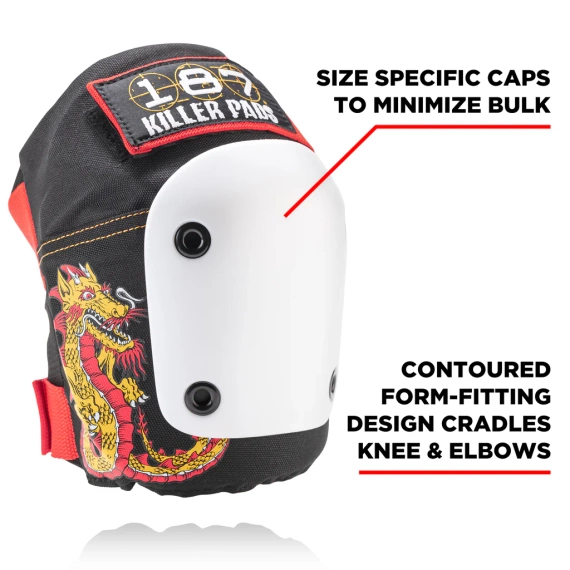 Zestaw Ochraniaczy 187 Killer Pads x Steve Caballero Six Pack Set Czarno-Czerwono-Złoty