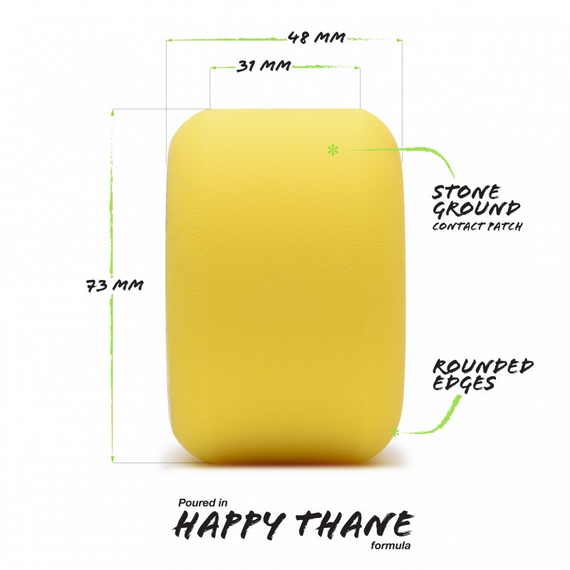Koła do longboardu Orangatang Beefcake Wheels Żółty 73 mm 86A
