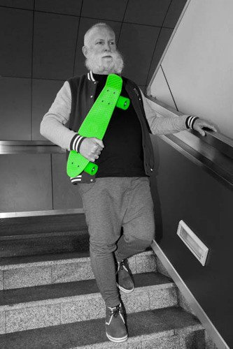 Fish skateboards Neon Green / White / Light Green
