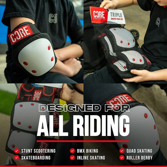 Zestaw ochraniaczy CORE Skate Triple Pad Set Biały 