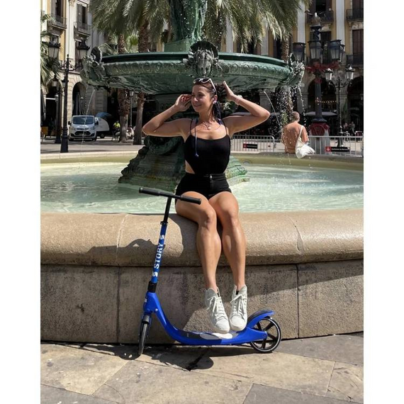 Hulajnoga Miejska Transportowa Story Big Wheel Advanced Foldable Scooter Szaro-Brązowy 230/200 mm