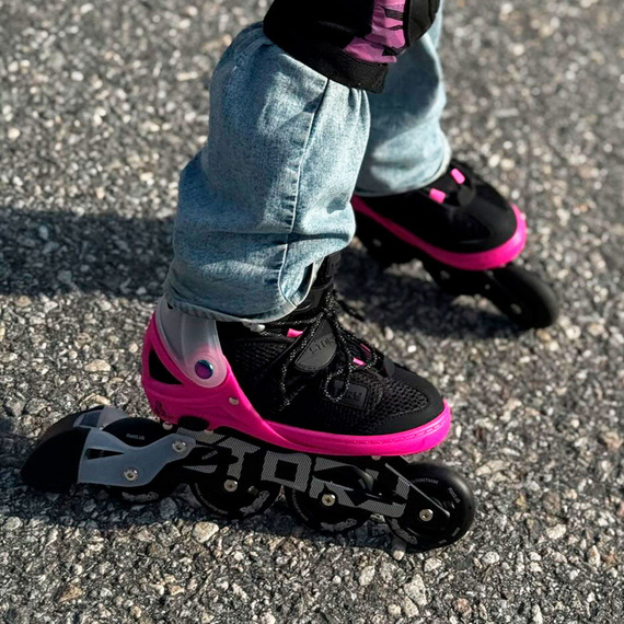 Rolki regulowane Story Motion Adjustable Inline Skates Różowo-Czarny