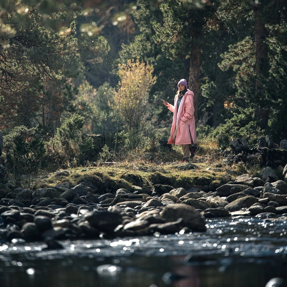 Poncho Ponczo Kurtka Story Change Robe Niebieski