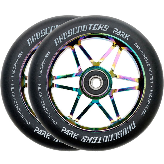 Koła do Hulajnogi NKD Park Stunt Scooter Wheels Czarno-Tęczowy 110 mm