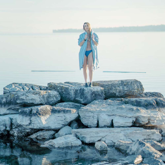 Poncho Ponczo Kurtka Story Change Robe Baby Purple Jeżynowy