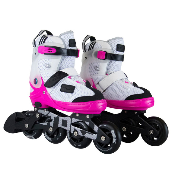 Rolki regulowane Story Motion Adjustable Inline Skates Różowo-Biało-Czarny