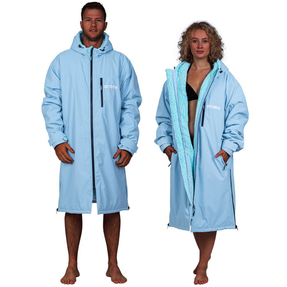 Poncho Ponczo Kurtka Story Change Robe Baby Blue Jasnoniebieski
