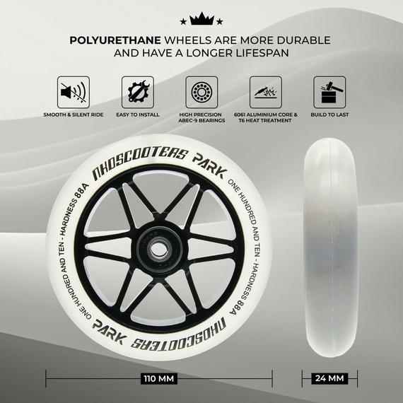 Koła do Hulajnogi NKD Park Stunt Scooter Wheels Przezroczysty 110 mm