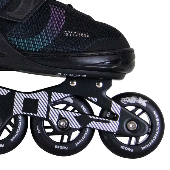 Rolki regulowane Story Motion Adjustable Inline Skates Czarny