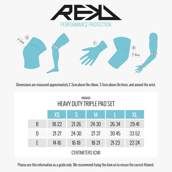 Ochraniacze REKD Heavy Duty Triple Pad Set M Niebiesko Miętowe