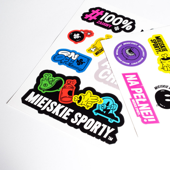 Zestaw naklejek Miejskie Sporty Sticker Pack Arkusz A4 (Wersja A)