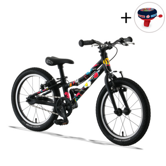 Superlekki rower dla dzieci KUbikes 16S Czarny Komiks