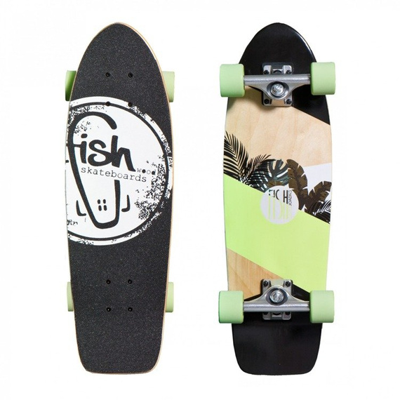 Shortboard Fish Skateboards Jungle/Silver/Green
