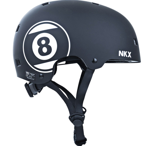 Kask Na Deskorolkę Hulajnogę NKX Brain Saver Czarny 8 Ball