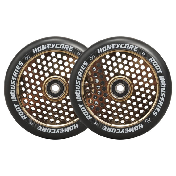 Koła do Hulajnogi Root Industries Honeycore Black Pro Scooter Wheels 2-Pack Gold Rush Złoty 120 mm (2 szt.)