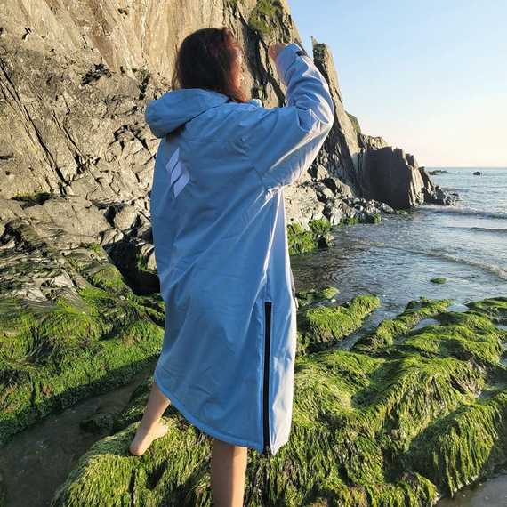 Poncho Ponczo Kurtka Story Change Robe Baby Blue Jasnoniebieski