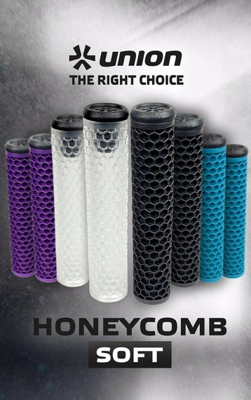 Gripy Rączki do Hulajnogi Wyczynowej Union Honeycomb Soft Grips Turkusowy 155 mm