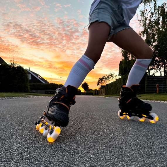 Rolki regulowane Story Fusion Adjustable Inline Skates Pomarańczowy LED
