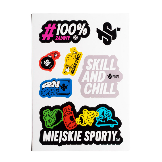 Zestaw naklejek Miejskie Sporty Sticker Pack Arkusz A4 (Wersja A)