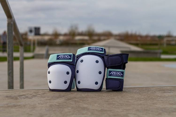 Ochraniacze REKD Heavy Duty Triple Pad Set L Niebiesko Miętowe